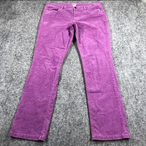 J.Crew Matchstick Corduroy Pants Womens 33R Purple Slim Straight Stretch